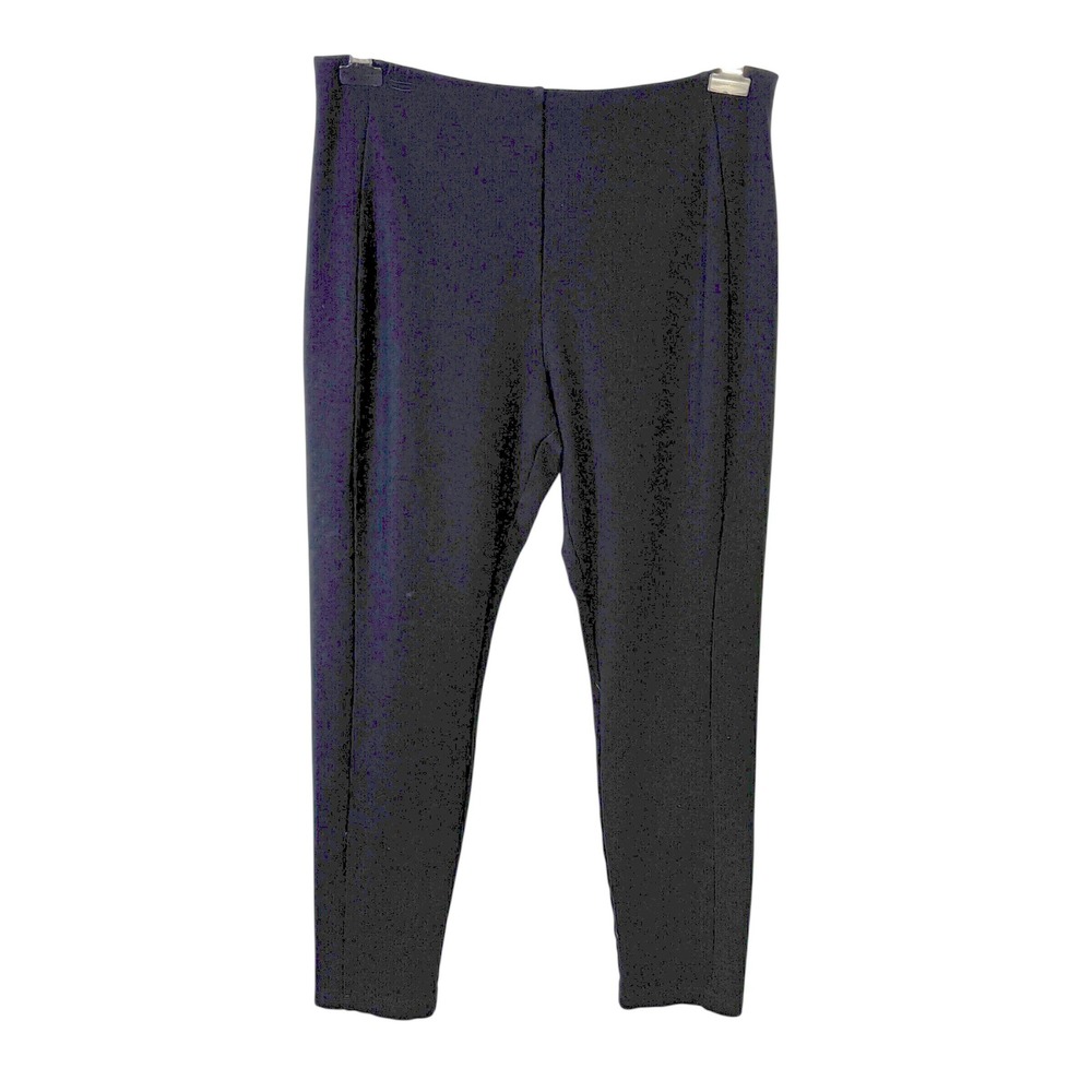 Molly & Isadora Ponte Knit Leggings Women 1X Black High Rise Stretch Pants